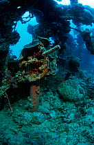 Engine room telegraph on the bridge of the wreck of the tanker 'Shinkoko Maru' Chuuk Lagoon, Federated States of Micronesia
