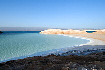 Lake Assal -  Africas lowest point at 515 feet below sea level , with dense concentrations of salt on the shoreline, Republic of Djibouti. March 2008