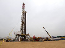 A land drilling rig, exploring for oil near Lokichar, Kenya, March 2012