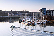 View over Penarth Marina, Cardiff, Wales, February 2012.