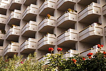 Apartment block in Los Cristianos, Tenerife, Canary Islands, Spain, March 2012.