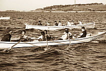 Gig race into St Mary's, Scilly Isles, Cornwall, England, May 2012.