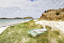 Punt / skiff pulled up on Lowertown Beach, St. Martin's, Isles of Scilly, May 2012.