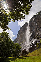 Staubbach Falls, Lauterbrunnen, Bernese Oberland, Switzerland, June 2012. (This image may be licensed either as rights managed or royalty free.)