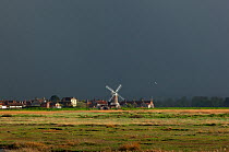 Cley Mill and marshes in thunder storm, Norfolk, May 2013