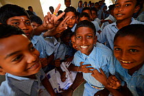 Children at CRINEO school, Pulicat Lake, Tamil Nadu, India, January 2013.
