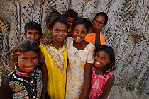 Children in Tongal village, Pulicat Lake, Tamil Nadu, India, January 2013.