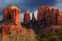 Cathedral rock and oak creek landscape, with stormy clouds, Red Rock Country near Sedona, Coconino National Forest, Arizona, USA  December 2012