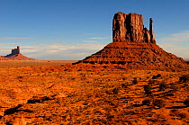 West Mitten butte and Big Chief, rock formations in Monument Valley Navajo Tribal Park, Arizona, USA  December 2012