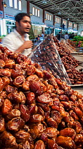 Dates for sale in fruit & veg souk (market) in Sharjah, United Arab Emirates. April 2013