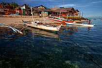 Bangka boats and houses, Bilang Bilangang Island, Danajon Bank, Central Visayas, Philippines, April 2013