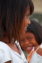 Children smiling, Bilang Bilangang Island, Danajon Bank, Central Visayas, Philippines, April 2013