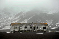 Old abandoned building from a whaling station. Deception Island, Antarctica