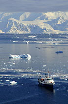 Antarctic cruise liner 'MV Ushuaia' Neko Harbour, Andvord Bay. Antarctic Peninsula, Antarctica