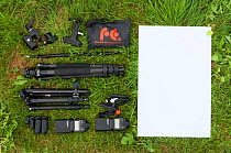 Photography equipment used for creating an outdoor studio for the Meet your Neighbours project. Picardie, France, August. Meetyourneighbours.net project