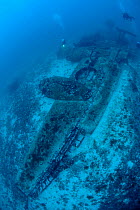 Wreck of airplane B-24 Liberator, Vis Island, Croatia, Adriatic Sea, Mediterranean