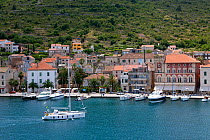 Harbour of Vis village, Vis Island, Croatia, Adriatic Sea, Mediterranean