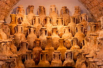 Ancient amphoras in museum, Village of Vis, Vis Island, Croatia, Adriatic Sea, Mediterranean