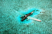 DC-3 Aircraft wreck. Drug running aircraft that crashed in shallow water. Normans Cay, Exhumas, Bahamas. May 2005