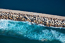 Aerial photograph of Durban Harbour breakwater, KwaZulu-Natal Province, South Africa, May 2010
