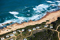 Aerial photograph of holiday homes, near Cape Agulhas, South Africa, Western Cape Province, Indian Ocean, August 2009