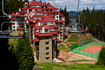 Ski resort with ski lifts, Pamporovo, Western Rhodope Mountains, Bulgaria, May 2013.