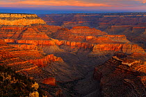 Grand Canyon at sunrise, South Rim, Grand Canyon National Park, Arizona, USA, December 2012.