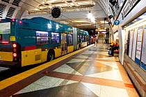 Pioneer Square Station for bus and Sound Transit trains in Seattle, Washington, USA. February 2013.