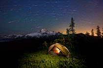 Camp site on Skyline Ridge in the Mount Baker Wilderness, Baker-Snoqualmie National Forest. Washington, USA, August 2013.