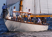 &#39;Spartan&#39; hoisting the Whisker pole during the New York Yacht Club Annual Regatta, New York, USA, June 2013. All non-editorial uses must be cleared individually.