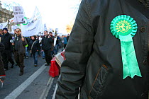 Green Party supporter during a Rally, London, UK
