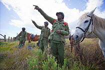 Wildlife poaching mounted patrol survey the boundary of Mount Kenya National Park, Kenya