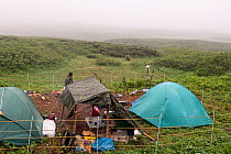 Photographers campsite in Kamchatka, Far East Russia, July 2005.