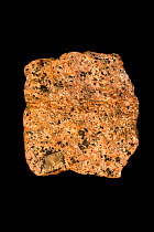 Syenite from the Steffin Complex, Marathon County, Wisconsin, USA. Syenite is a coarse-grained intrusive igneous rock of the same general composition as granite but with the quartz either absent or pr...