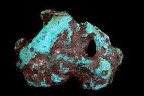 Native (uncombined) Copper (CU) nugget, recovered from Lake Michigan, Michigan, USA.