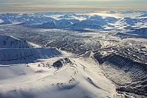 Aerial View of Spitzbergen, Svalbard, Norway, June 2012.