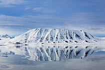 Landscape view across the Woodfjord, Spitzbergen, Svalbard, Norway, June, 2012.