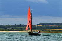 Sailboat at Blakeney Point, Norfolk, August 2013.