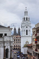 View to Cathedral and La Basilica Del Voto Nacional, Quito, Ecuador, September 2010.