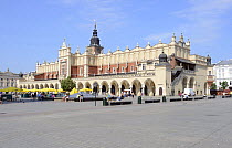 The Clothes Hall in early morning, Market Square, Krakow, UNESCO World Heritage Site, Poland, July 2013.
