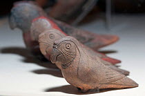 Precolombian Macaw ceramic sculpture from Paracas caves from approximately 2000-200BC, Regional Museum of Ica, Peru.