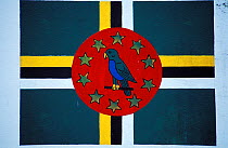 Imperial amazon (Amazona imperialis) on flag of Dominica, West Indies.
