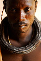 Portrait of Himba man, Kaokoland, Namibia, February 2005.