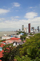 View from Las Penas galleries, Santa Ana Hill,  Guayaquil, Ecuador