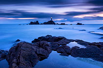 Corbierre Lighthouse, late evening light, Jersey, Channel Islands, UK, March 2013.