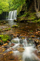 Sgwd Ddwli Uchaf (Upper Gushing Falls) waterfall, Pontneddfechan, Powys, Wales, UK, September 2013.