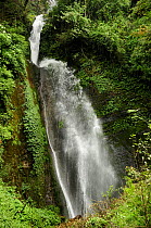 Waterfall in the Modi Khola river valley. Annapurna Sanctuary, central Nepal, November 2011.