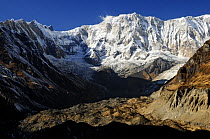 Mount Annapurna I (8091m) from base camp, Annapurna Sanctuary, central Nepal, November 2011.