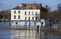 Severn View Hotel during record breaking floods, Worcester, England, UK, 13th February 2014.