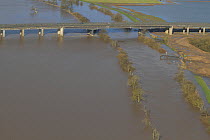 M50 motorway bridge, with River Severn and surrounding flood plain during February 2014 floods, near Upton Upon Severn Worcestershire, England, UK, 7th February 2014.